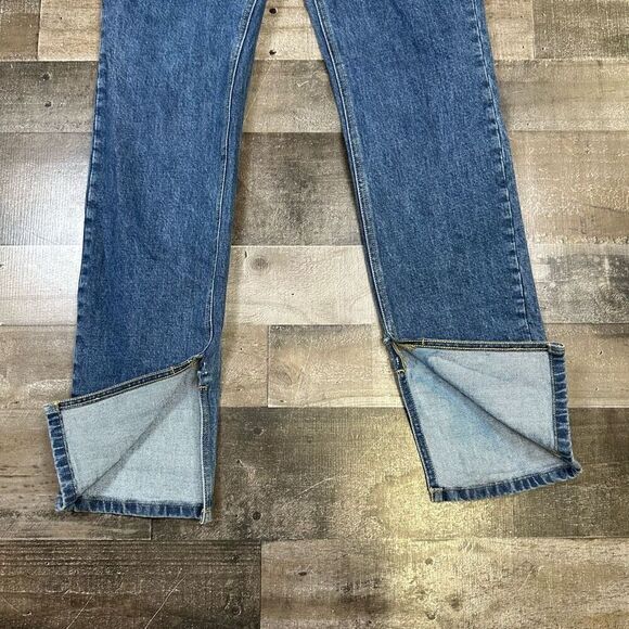 Everlane Women’s Size 28 Slit High Waist Bootcut Jeans Blue Dark Wash Denim - Picture 9 of 14